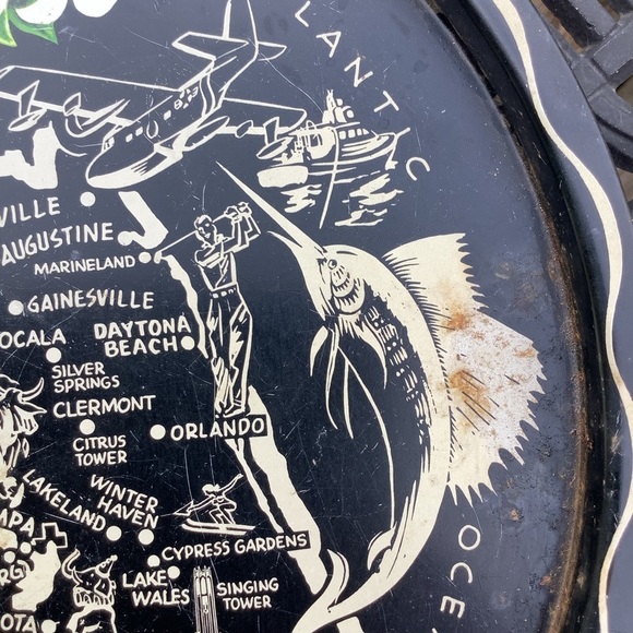 Restyled Repurposed Vintage Florida Souvenir Magnetic Tray & 3 Magnets 1950’s - Picture 9 of 12